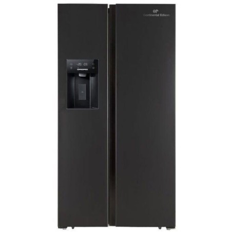 Amerikanischer Kühlschrank - CONTINENTAL EDISON - CERANF556B1 - Wasser-/Eisspender - Klasse E - 91,1 x 70,6 x 178 cm - Schwarz