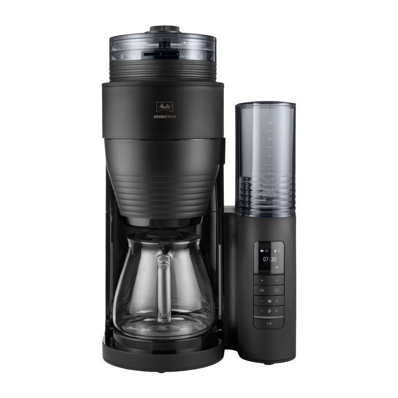 Cafetiere filtre avec moulin intégré - MELITTA - Aromafresh Glass Pro 1030-01 - 10 tasses - 1?130 W - Noir