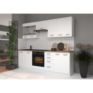 ATLAS Oven cabinet - White decor - L60cm - Sold without worktop