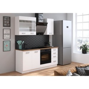ATLAS Meuble four - Décor blanc - L60 x P52 x H82 cm - Plan de travail non inclus