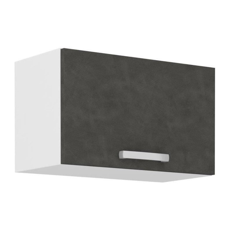 Tilting door hood - matt gray - L 60 x 31.6 x H 36 cm - lassen