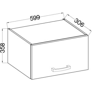 Haubenschrank mit Schwingtür - Mattgrau - L 60 x 31,6 x H 36 cm - LASSEN