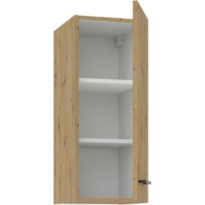 Hochschrank - MODENA - 30 cm - Artisan-Eiche und Mattschwarz - CUISINIER