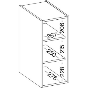 Hochschrank - MODENA - 30 cm - Artisan-Eiche und Mattschwarz - CUISINIER