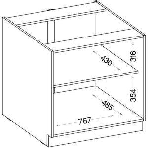 Unterschrank - MODENA - 80 cm - 2 Flügeltüren - Artisan-Eiche und Mattschwarz - CUISINIER