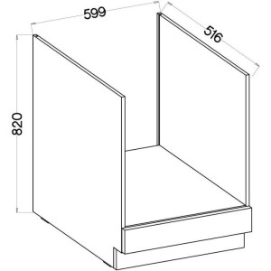 Niedriger Ofenschrank - MODENA - 60 cm - Artisan-Eiche und Mattschwarz - CUISINIER