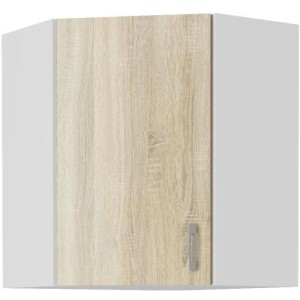 SARA Meuble haut d'angle - Décor chene sonoma - L59xP59xH71,5 cm