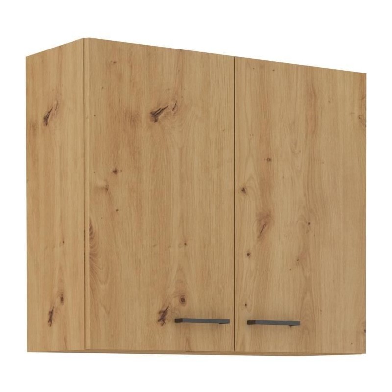Hochschrank - MODENA - 80 cm - Artisan-Eiche und Mattschwarz - CUISINIER