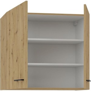 MODENA - Meuble haut - 2 portes - 80 x 71,5 x 31cm - Chene artisan / Noir mat