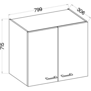 Hochschrank - MODENA - 80 cm - Artisan-Eiche und Mattschwarz - CUISINIER