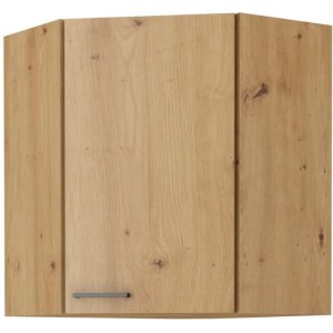 Eckhochschrank - MODENA - 89 x 89 cm - Artisan-Eiche und Mattschwarz - CUISINIER