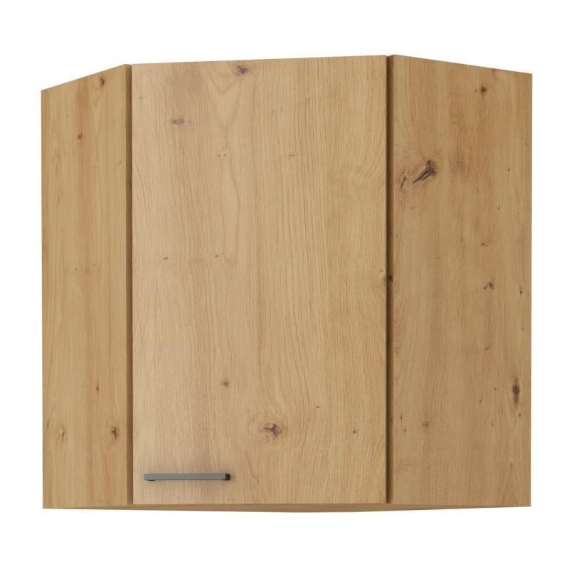 Eckhochschrank - MODENA - 89 x 89 cm - Artisan-Eiche und Mattschwarz - CUISINIER