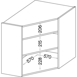 Eckhochschrank - MODENA - 89 x 89 cm - Artisan-Eiche und Mattschwarz - CUISINIER