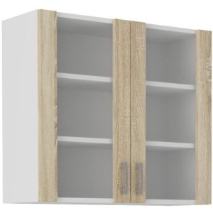 SARA high cabinet - 2 doors - Sonoma oak decor - L80xD31xH71.5 cm - Made in Poland