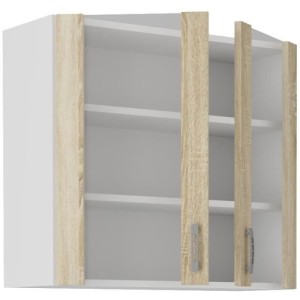 SARA high cabinet - 2 doors - Sonoma oak decor - L80xD31xH71.5 cm - Made in Poland