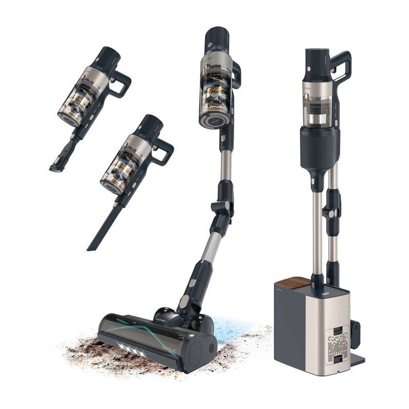 Aspirateur Balai - CECOTEC Conga Rockstar 5500 Hurricane Station Flex - 30 000 Pa - 90 min - Noir / Gris