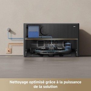 DREAME X50 Master Aspirateur Robot Laveur avec Base 8 en 1 compacte 24,9 cm - Systme de franchissement - 20 000 Pa - Brosse dém