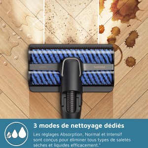Aspirateur balai laveur 3-en-1 - PHILIPS - XW9463/10 - Série 9000 - PowerCyclone AquaTrio - 4000 tours/min - Noir