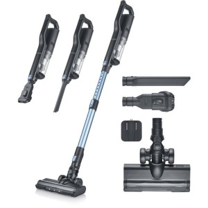 Aspirateur balai sans fil 2-en-1 - SEVERIN HV7151 - 300 W - 50 min - 650 ml - 80 dB - Noir / Bleu