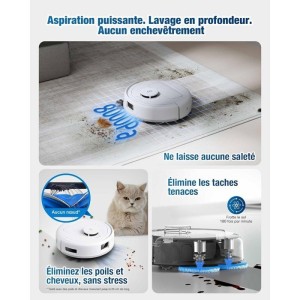 Roboterstaubsauger - ECOVACS DEEBOT MINI - 9.000 Pa - ZeroTangle 2.0 - TrueMapping 2.0 - Trocknen bei 45° - Automatische Entlee