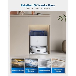 Roboterstaubsauger - ECOVACS DEEBOT MINI - 9.000 Pa - ZeroTangle 2.0 - TrueMapping 2.0 - Trocknen bei 45° - Automatische Entlee
