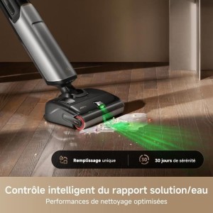 Aspirateur Balai Laveur - MOVA X4 PLUS - Anti-enchevetrement - Nettoyage Auto 100 °C - Aspiration 20 kPa