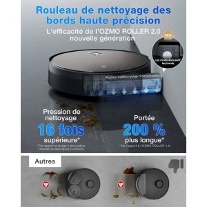 ECOVACS X11 OMNICYCLONE - Robot Aspirateur Laveur sans Sac - 19500 Pa - Charge rapide PowerBoost - Idéal Animaux - Brosse anti-