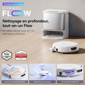 NARWAL FLOW – Saug- und Wischroboter mit Ladestation – 22.000 Pa – DualFlow-Technologie gegen Tierhaare – FlowWash-Wisch