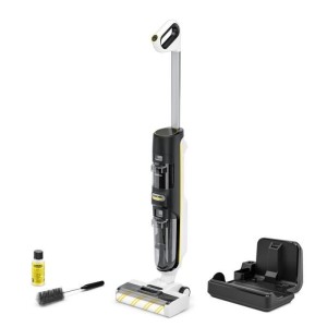 Aspirateur Balai Laveur sans fil Karcher FCV 4 Dry - Eau et Poussieres - 200 m² - aspire lave et seche - station de séchage co