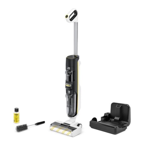 Aspirateur Balai Laveur sans fil Karcher FCV 4 Dry - Eau et Poussieres - 200 m² - aspire lave et seche - station de séchage co