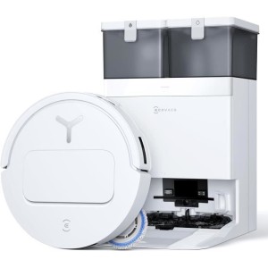 ECOVACS T50 OMNI WHite Gen2 – Saugroboter mit Ladestation – 21.000 Pa – Ausziehbare Seitenbürste und Wischfunktion – Ze