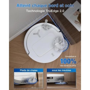 ECOVACS T50 OMNI WHite Gen2 – Saugroboter mit Ladestation – 21.000 Pa – Ausziehbare Seitenbürste und Wischfunktion – Ze