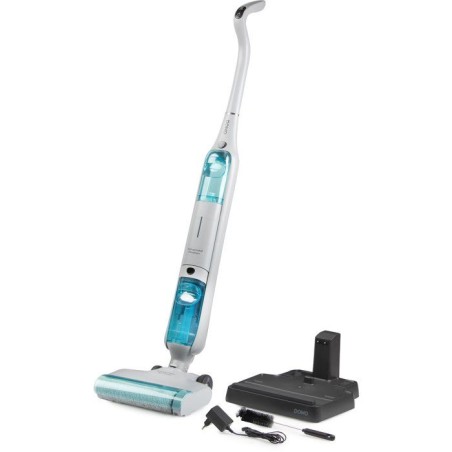 Akku-Staubsauger und Wischmopp – DOMO DO253SW – 10.000 Pa – 35 Min. Laufzeit – 75 m² – 450 ml Staubbehälter – Wei