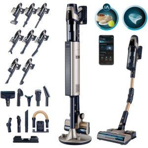 Aspirateur Balai Laveur - CECOTEC RZ90 AI AquaPet Flex Connected - 310 AW - 110 min - 200 m² - Or