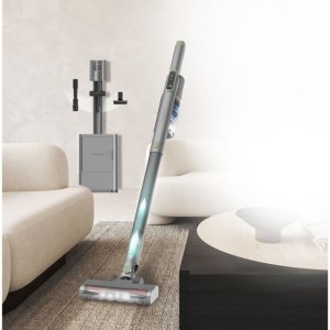 Aspirateur Balai avec base de vidange - ARTHUR MARTIN - AMAB148 – 200 W – 40 min d'autonomie – 80 AW - Gris