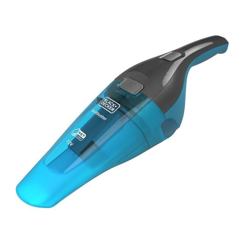 BLACK + DECKER WDC215WA-QW - Hand vacuum cleaner - Dustbuster Lithium Water and dust 7.2V - LED indicator - Blue
