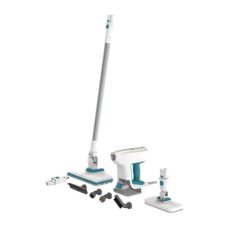 Multifunction steam mop - BLACK & DECKER - BHSM15FX08-QS - 1500 W - 8 accessories - White / Grey / Blue