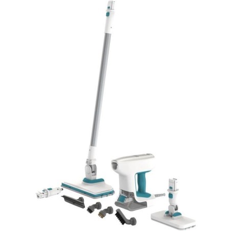 Multifunktions-Dampfmopp – BLACK & DECKER – BHSM15FX08-QS – 1500 W – 8 Zubehörteile – Weiß / Grau / Blau