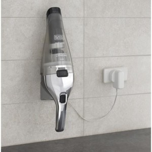 BLACK + DECKER NVC220WC-QW - Handstaubsauger - Dustbuster Lithium 7,2V - EasyGrip - Chrom und Titan