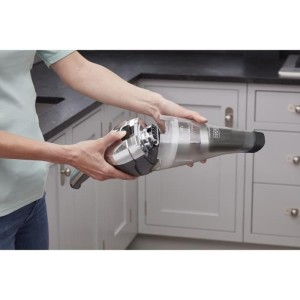 BLACK + DECKER NVC220WC-QW - Handstaubsauger - Dustbuster Lithium 7,2V - EasyGrip - Chrom und Titan