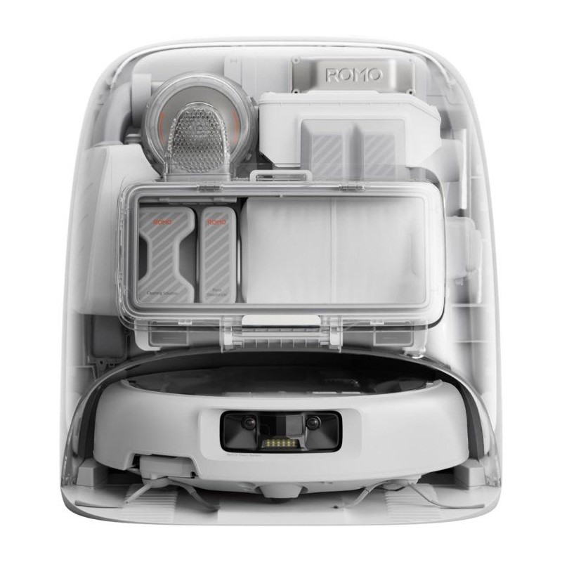 DJI ROMO P – Saug- und Wischroboter mit Ladestation – Transparentes Design – 25.000 Pa Saugkraft – Millimetergenaue Ortu