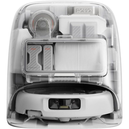 DJI ROMO P – Saug- und Wischroboter mit Ladestation – Transparentes Design – 25.000 Pa Saugkraft – Millimetergenaue Ortu