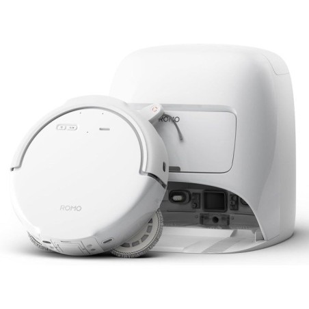 DJI ROMO S - Robot Aspirateur Laveur avec Station - 25 000 Pa - Détection de Niveau Drone - 200 Jours sans Maintenance