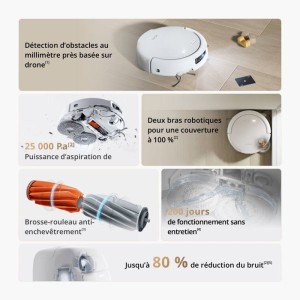 DJI ROMO S – Saug- und Wischroboter mit Ladestation – 25.000 Pa – 260 ml – Weiß
