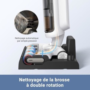 MOVA K20 - Aspirateur Laveur Sec Et Humide - Poids Léger de 4 kg - Nettoyage Auto Double Rotation - Écran LED