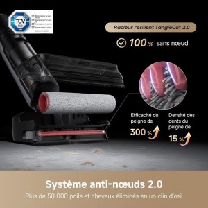 DREAME H15 Pro FoamWash - Aspirateur Laveur - Nettoyage Ciblé - Solution a Rapport Intelligent - Bras Robotisé IA 2.0- TangleC