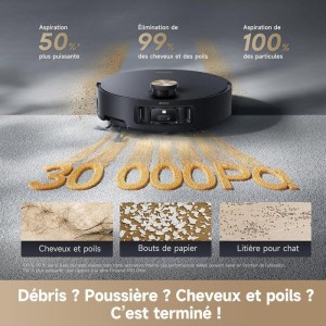 DREAME Aqua 10 Ultra Roller Complete - Robot Aspirateur Laveur - Nettoyage Automatique du Rouleau - 30 000 Pa -Évitement d'obst