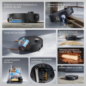 DREAME Aqua 10 Ultra Roller Complete – Saug- und Wischroboter – Automatische Walzenreinigung – 30.000 Pa – Hindernisverm