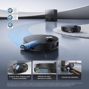 DREAME Aqua 10 Ultra Roller Complete - Robot Aspirateur Laveur - Nettoyage Automatique du Rouleau - 30 000 Pa -Évitement d'obst