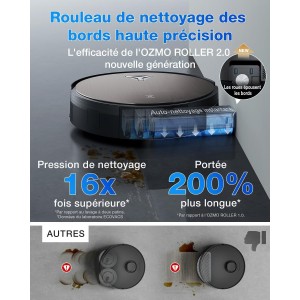ECOVACS X11 PRO OMNI - Robot Aspirateur Laveur avec Blast - 19500 Pa - PowerBoost Ultra-Rapide - OZMO Roller 2.0 - ZeroTangle 3.